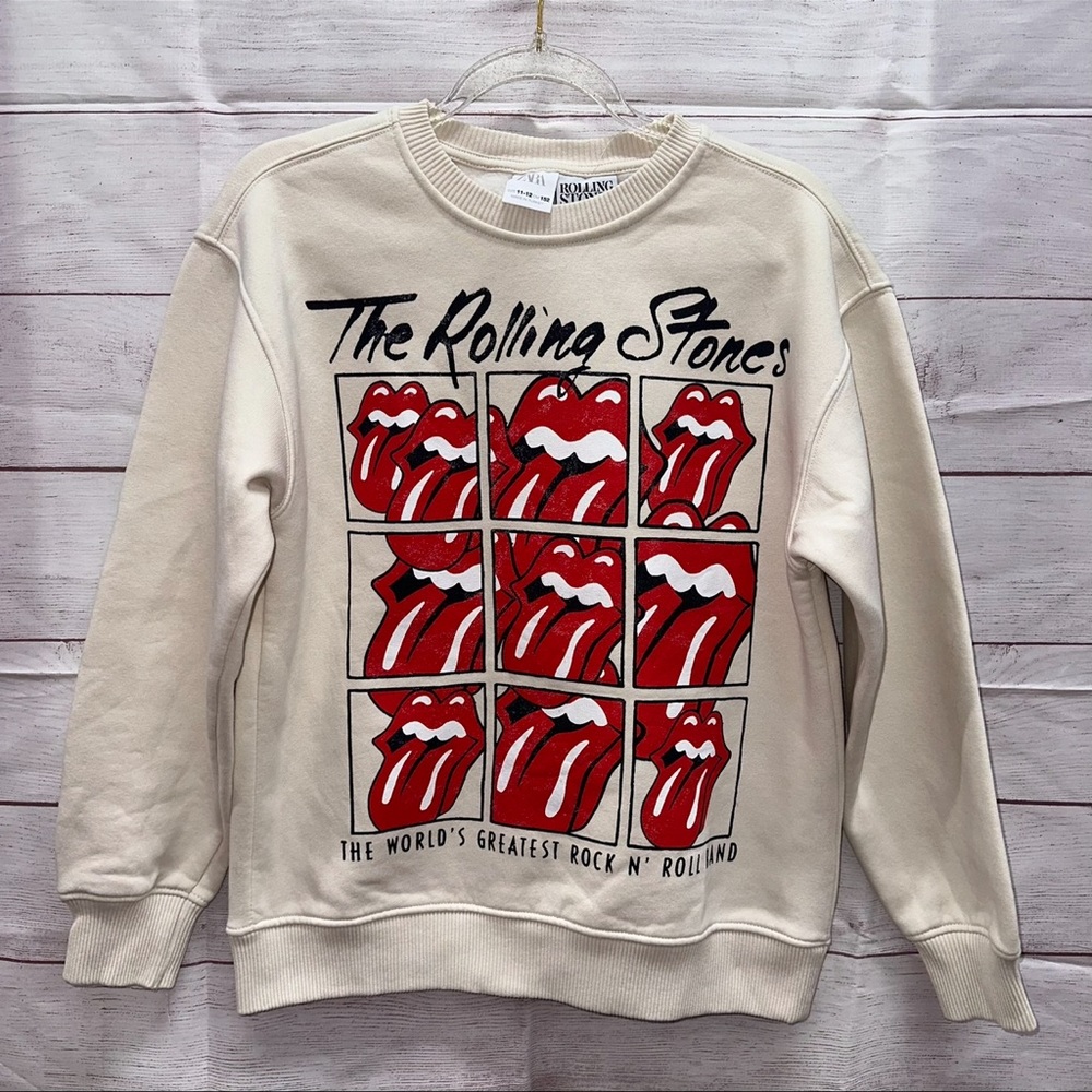 Zara x The Rolling Stones Girls Lips Sweatshirt size 11/12 Years